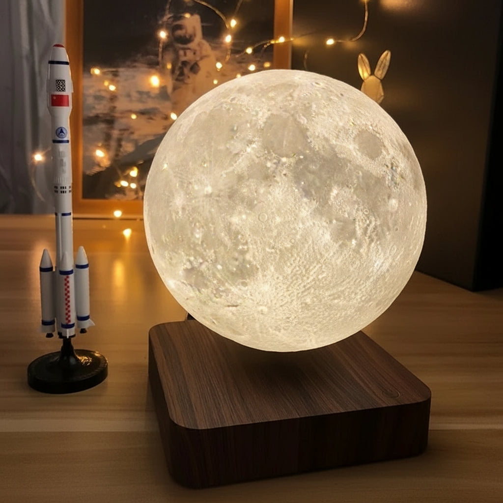 Floating 3D Moon Lamp – Magnetic Levitating LED Light