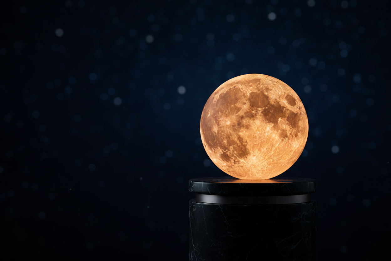 Best moon lamp image for hero headers on a website